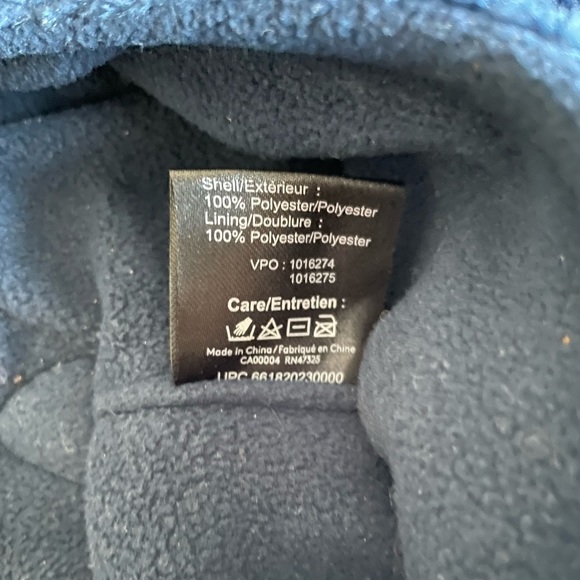 Navy Blue KOMBI Infant Fleece Velcro Winter Hat With Ears - Picture 6 of 6